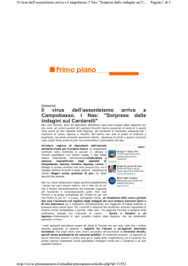 Il virus dell`assenteismo arriva a Campobasso. I Nas