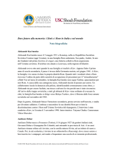 Note biografiche degli intervistati