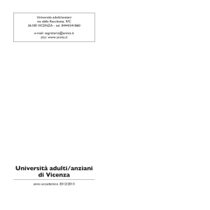 Anno accademico 2012-2013 - Universita` Adulti/Anziani