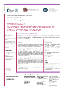 Master 1° livello scheda informativa 2015/2016