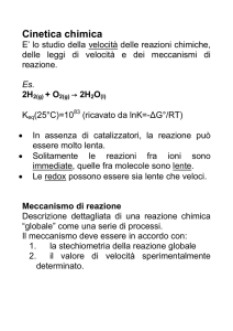Cinetica chimica - Corso di Studi in Biotecnologie