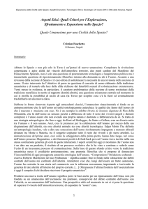 Aspetti Etici: Quali Criteri per l`Esplorazione, Sfruttamento e