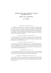programma del corso di analisi matematica iii prof. luca esposito cl