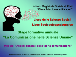 Aspetti fondamentali della Teoria della Comunicazione