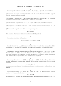 Esercizi sui vettori geometrici