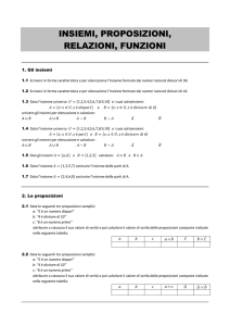 insiemi, proposizioni, relazioni, funzioni