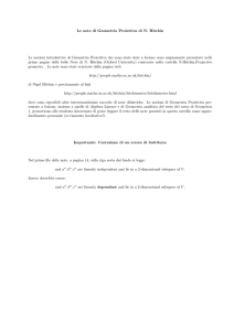 Le note di Geometria Proiettiva di N. Hitchin Le nozioni introduttive