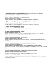 Il DISMA - Dipartimento di Scienze Matematiche formula per il I