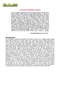 Il ritorno di Alcibiade in Atene TRADUZIONE: [8] Alcibiade, avendo l