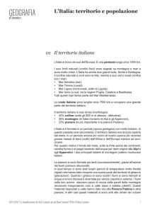 Italia, territorio e popolazione