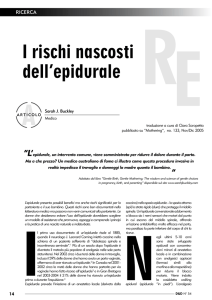I rischi nascosti dell`epidurale - Scuola Elementale di Arte Ostetrica
