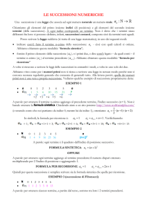 LE SUCCESSIONI NUMERICHE