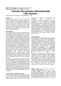 Calcolo del periodo dell`asteroide (16) Psyche.