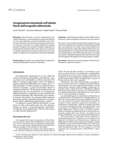 Invaginazione intestinale nell`adulto. Ruolo dell`ecografia
