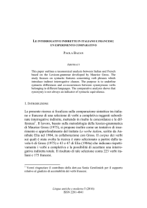 Le interrogative indirette in italiano e francese
