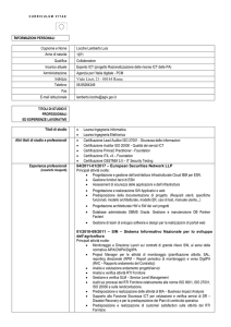 FORMATO EUROPEO PER IL CURRICULUM VITAE