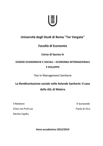 Università degli Studi di Roma "Tor Vergata" Facoltà di Economia