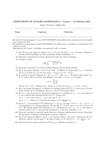 ISTITUZIONI DI ANALISI MATEMATICA - I parte