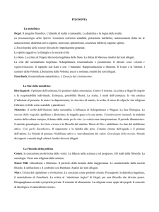 FILOSOFIA La metafisica Hegel. Il progetto filosofico. L`identità di