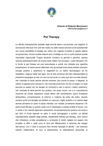 Articolo Pet Therapy