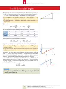 APPROFONDIMENTO – Seno e coseno di un angolo