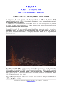 La cometa C/2013 R1 (Lovejoy) visibile anche di sera