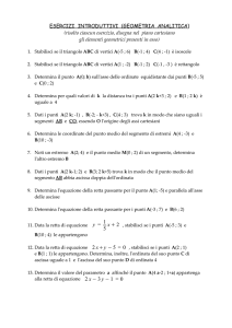 ESERCIZI INTRODUTTIVI (GEOMETRIA ANALITICA) (risolto