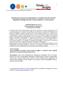 Sistema dei servizi per le dipendenze e modello operativo di self