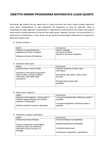 OBIETTIVI MINIMI PROGRAMMA MATEMATICA CLASSI QUARTE