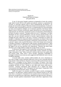 Omelia nel Venerdì dell`Ottava di Pasqua (25 aprile 2014) Il cap. 21