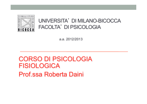 CORSO DI PSICOLOGIA FISIOLOGICA Prof.ssa Roberta Daini
