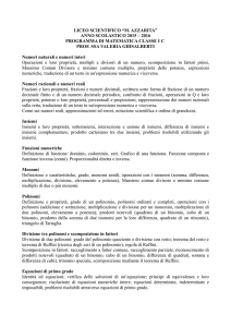 programma di matematica classe I C a.s. 2015-2016