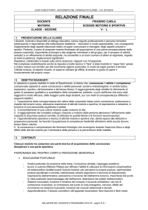 relazione SCIENZE MOTORIE 5L - Liceo Statale Carlo Porta | Erba