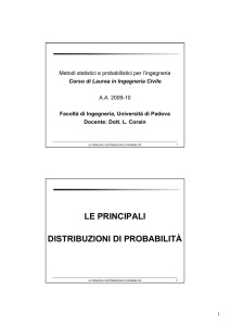le principali distribuzioni di probabilità
