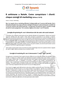 cinque consigli di marketing (lettera 3 di 6)