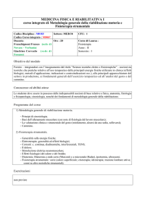 MEDICINA FISICA E RIABILITATIVA I corso integrato di Metodologia