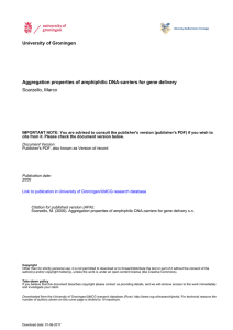 Aggregation properties of amphiphilic DNA-carriers for gene