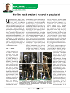 I biofilm negli ambienti naturali e patologici
