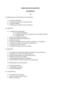 ANNO SCOLASTICO 2013/2014 MATEMATICA IE La fattorizzazione