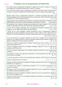 Problemi con le progressioni aritmetiche