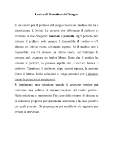 Centro di Donazione del Sangue In un centro per il prelievo del