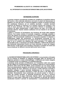 PROMEMORIA ALLEGATO AL CONSENSO INFORMATO