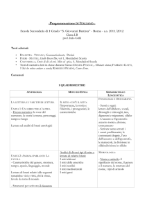 Programma svolto Italiano I MEDIA 11-12