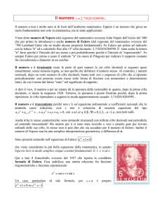 Il numero e di Eulero