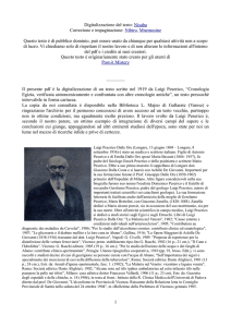 Peserico, Luigi - Cronologia egizia - Post