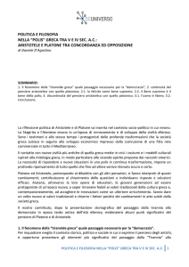 POLITICA E FILOSOFIA NELLA “POLIS” GRECA TRA V E IV SEC