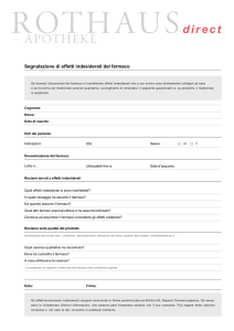 Segnalazione di effetti indesiderati del farmaco