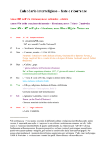 Calendario 11 - 18 ott 2015