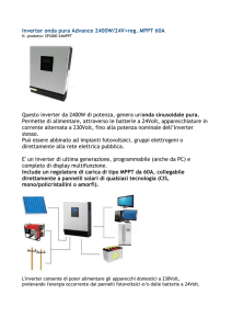 Scheda tecnica inverter 2400W - 24V con reg. carica