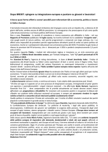 Dopo BREXIT: spingere su integrazione europea e